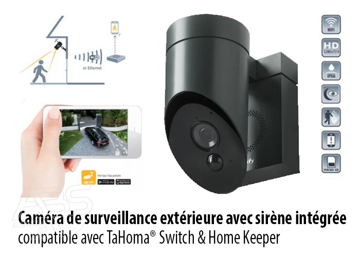 caméra de surveillance extérieure grise